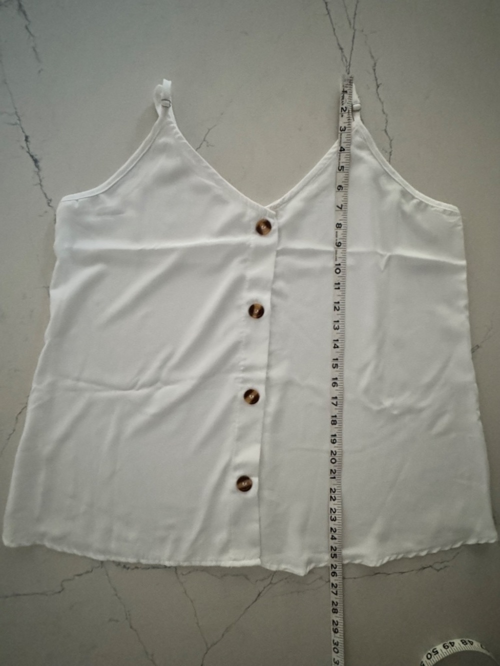 Elegant Cream Button-Down Women's Top - Picture 6 of 6